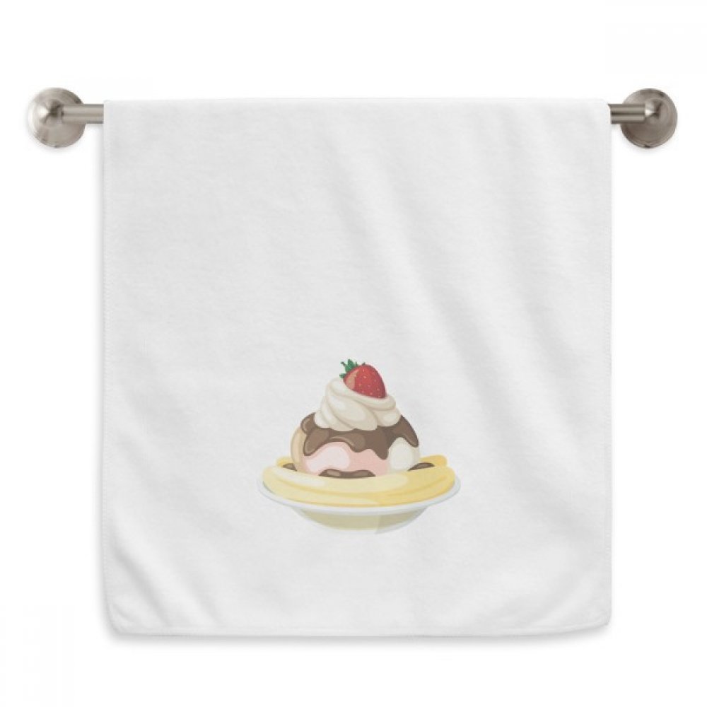 Serviette Fraise et Banane douce pour toilette quotidienne 13X29 pouces blanc