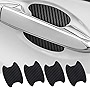 Miytsya 4 PCS Car Door Handle Sticker, Non-Marking Auto Door Handle Protective Film, Carbon Fiber Anti-Scratches Car Door Cup Protector, Universal for Most Car Handles (Black)