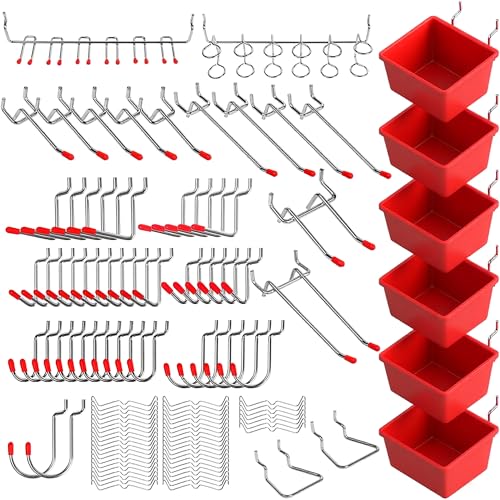 Ultimate 121-Piece Pegboard Hooks Set, Pegboard Accessories with ...