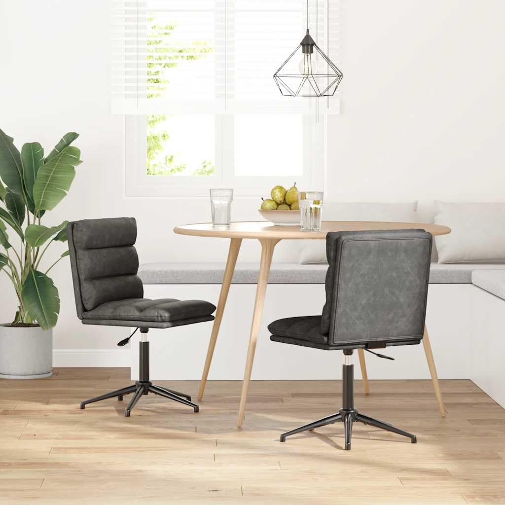 Chaises de salle à manger de jardin noires lot de 2 simili cuir meubles extérieur patio