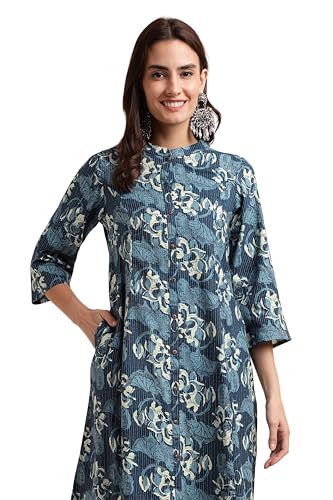 Image of MIRCHI FASHION Pure Cotton Kurti for Women | A-Line Kantha Work Printed Kurta for Woman | Ethnic Wear for Office & Daily Use (Single Piece)