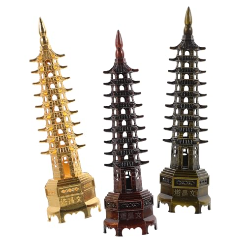 Wenchang Tour figurine miniature vintage en alliage décor maison bureau