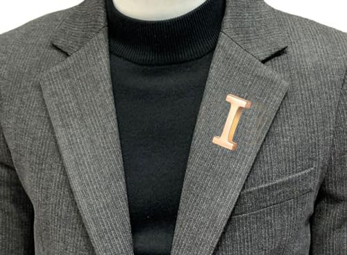 Image of vmcoatdu A-Z Initial Pins 26 Letters Pins 18K Gold Plated and Silver Tone Metal Brooch Breastpin Badge