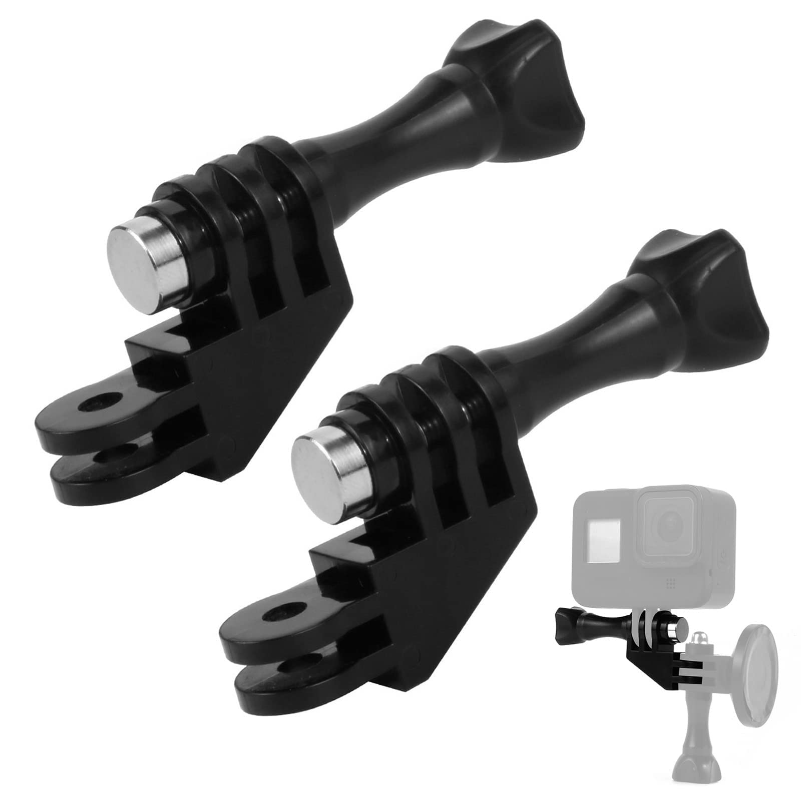 eWINNER 2PCS 90 Degree Direction Vertical Mount Elbow Adapter w/Thumb Screw for Insta360 X5 X4 ONE X3 X2 X/for Gopro Hero 13 12 11 10 9/for DJI Osmo Action 5 PRO 4 3/Campark/AKASO/SJCAM Action Cameras