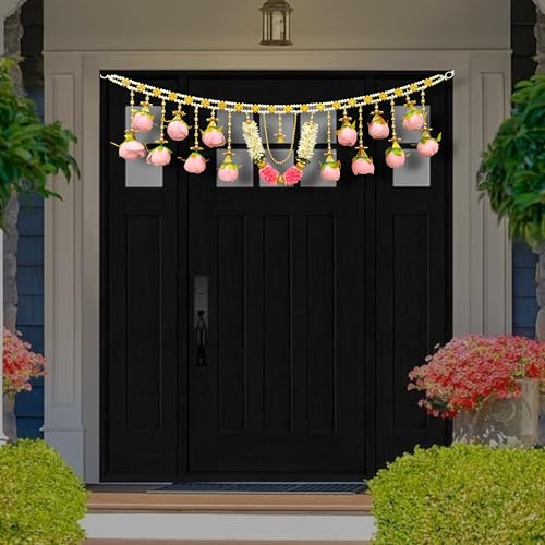 Image of iHandikart Flower Beads Toran for Main Door | 40 Inch, Floral Door Bandanwar for Festive Home Entrance Decor, Diwali & Wedding Decoration, Perfect Home Decor Items for Entrance & Housewarming Gifts