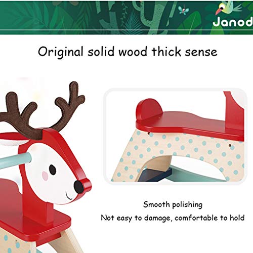 Schaukelpferd QIQIDEDIAN Kinderspielzeug aus Holz Schaukelhirsche Kombination Kleinkind Trojaner 1-3 Jahre alte Männer… – Bild 5