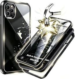 UBUNU for iPhone 11 Pro Max Case, Built in [Premium 9H Hardness] Tempered Glass Screen Protector, Touch Sensitive Dual Layer 360 Full Body Protective Clear Phone Cover for Men Women 6.5", Black