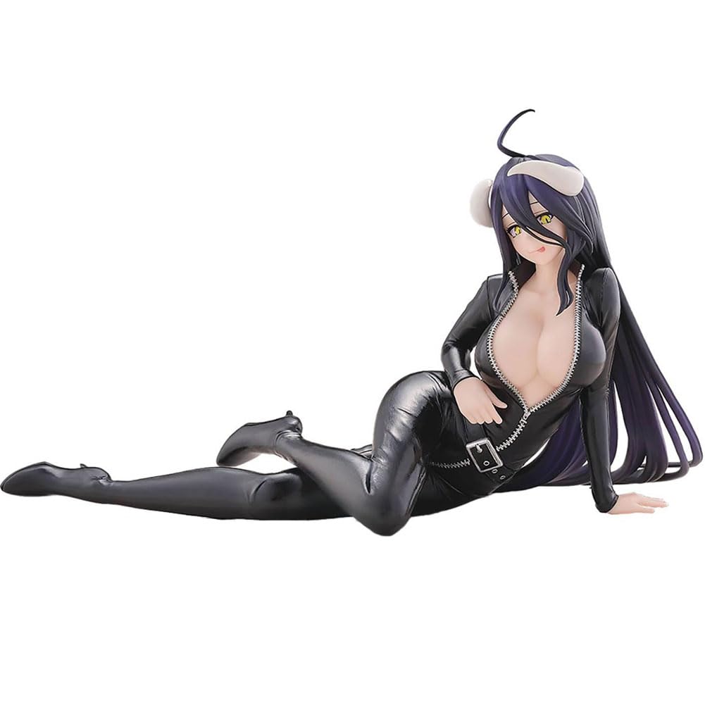 Zhongkaihua Albedo Figure Black Leather Jacket Ver. Albedo Figurine Lying Down Static Statue Model Anime Fans Collectible Figure,18cm — image 1