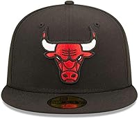 Vista 2 de New Era NBA Chicago Bulls 59FIFTY - Gorra ajustada para hombre, talla 7.625, color negro