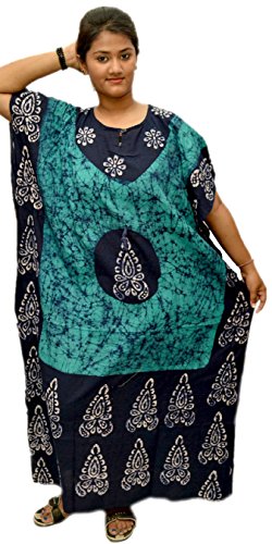 Image of Cotton Kaftan Dress Maxi Long Tunic Batik One Size