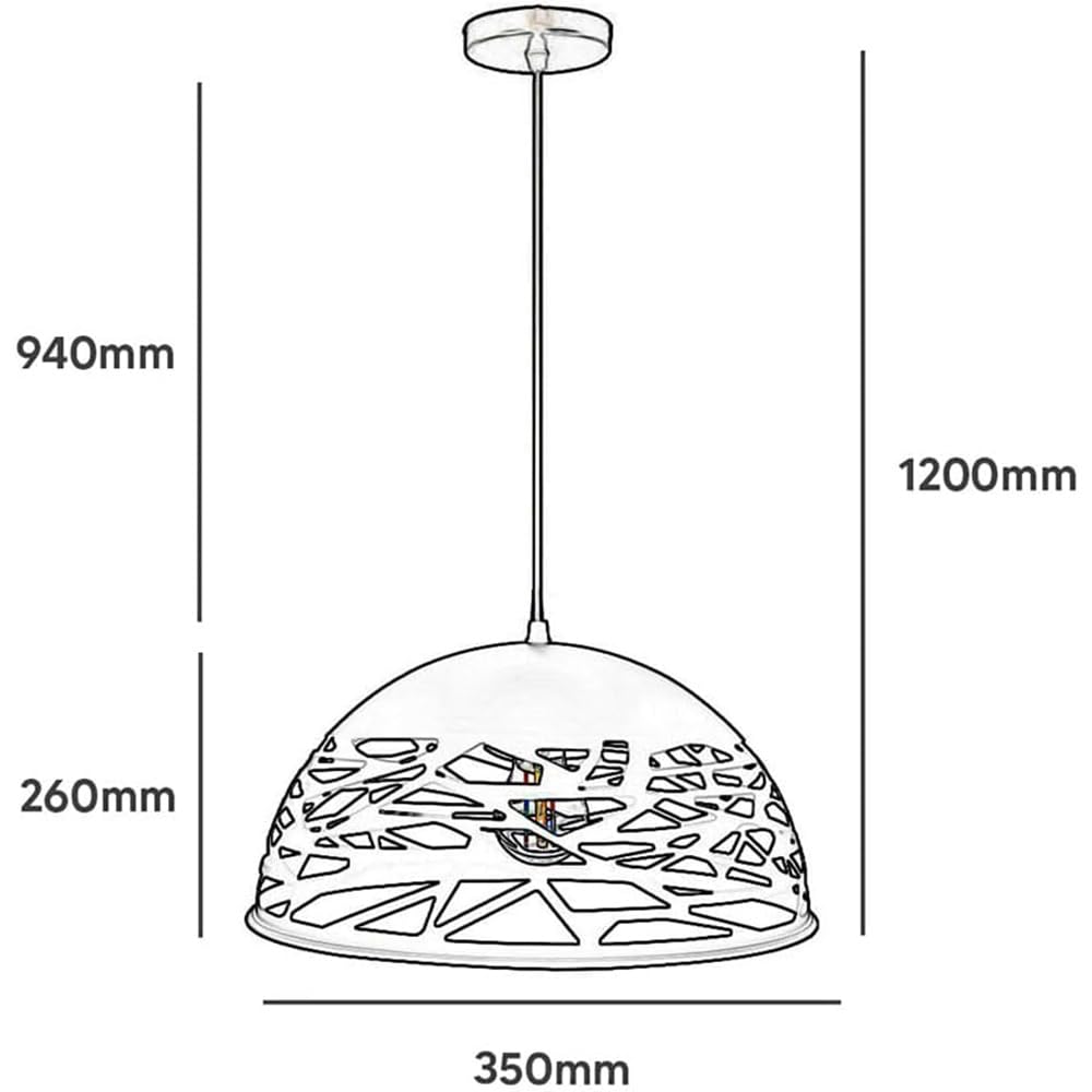 Vetrineinrete® Lampadario a sospensione tortora da soffitto con paralume in metallo traforato design contemporaneo moderno lampada da soffitto.