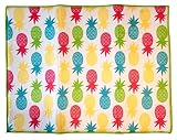 Pineapple Kitchen Dish Drying Mat with Tropical Fruit Print, 15 x 20 Inches, Multipurpose Absorbent Polyester Fabric