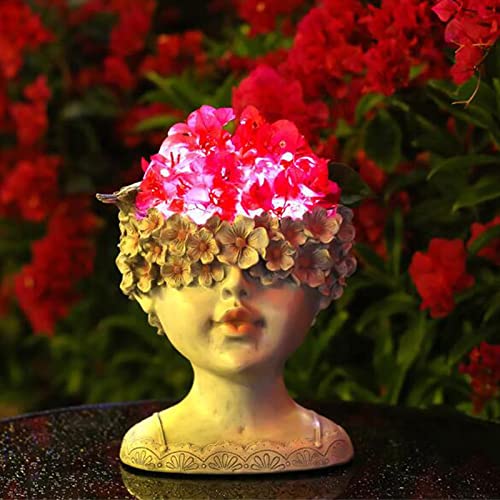 Sjc Flower Pot With Solar Lights Waterproof Garden Decor Outdoor Decorations,Solar Garden Statues Bowl Shape Bird Feeder With Led Lights,Waterproof Resin Garden Gifts For Patio, Lawn, Yard Decor #TOP3