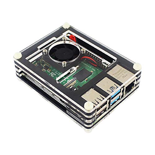 Digitalkey Obudowa do Raspberry Pi 4 akrylowa z wentylatorem chłodzącym i radiatorami