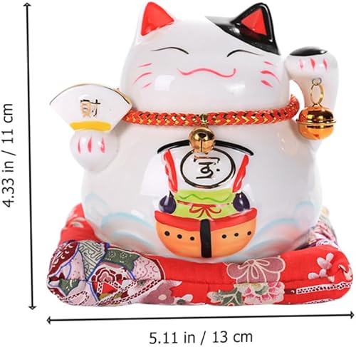 Miniatura 3 de Totority Alcancía de gato de la suerte, terrario de plástico, decoración de vidrio, adorno de coche, cerámica Maneki Neko, tarro de ahorro de