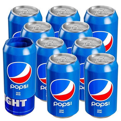 BeerSkin Skywin Silicone Can Cover - 10 Pack 12oz (355ml) Sleeve Hides and Disguises as Soda Can (Dark Blue)