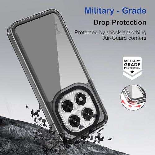 Image of Zapcase Back Case Cover for Mi Redmi Note 14 Pro 5G | Compatible for Mi Redmi Note 14 Pro 5G Back Cover | Case Cover with Camera Protection | (TPU + PC | Translucent Black)