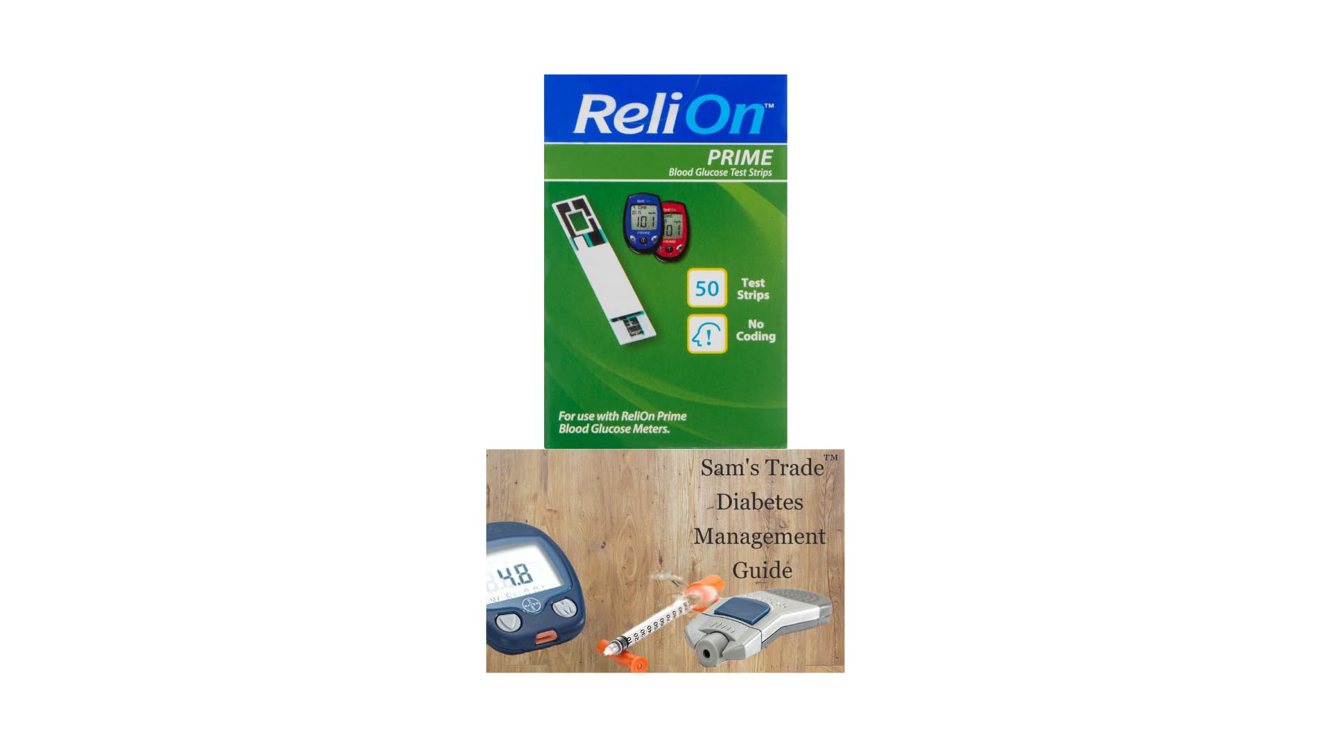 ReliOn Prime Blood Glucose Test Strips | Blood Glucose Test Strips |Test Strips for Diabetes| Blood Sugar Test Strips | Diabetic Test Strips | Reli On Test Strips 50 Count+ Sam'sTrade Diabetes Guide