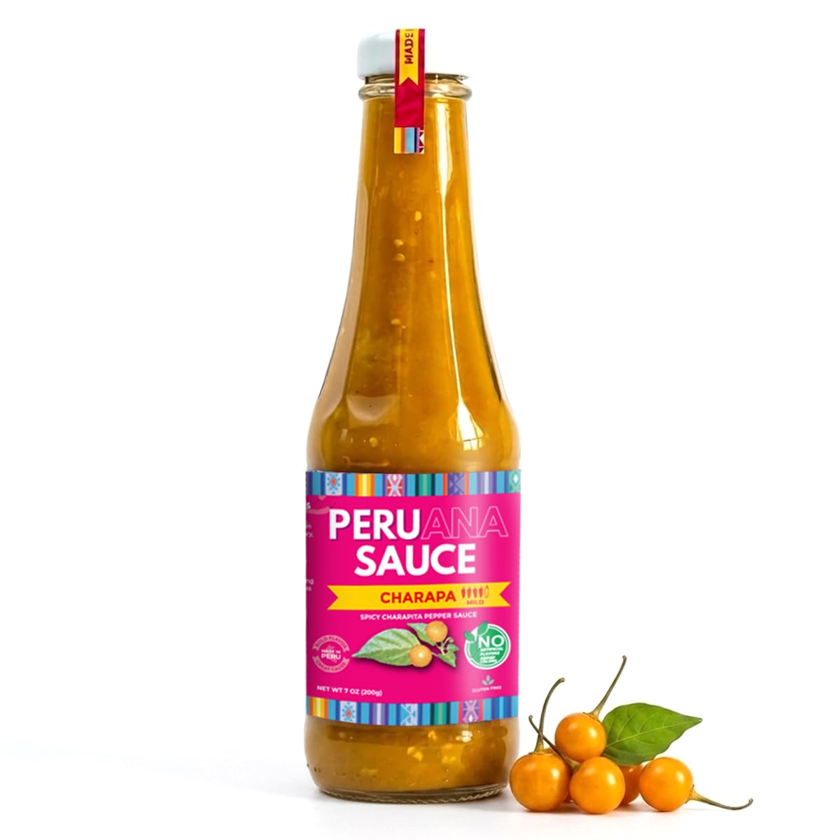 Peruana Charapita Hot Sauce | Authentic Peruvian Garlic Hot Sauce Made with Rare Charapita Peppers | Bold Flavor & Medium Heat | 7 fl oz
