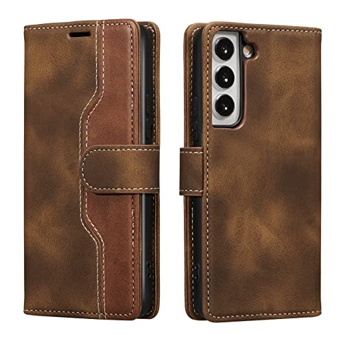 Xizyo Compatible With Samsung Galaxy S21 5G Wallet Case Pu Leather Phone Case Flip Case With Card Holder Kickstand Magnetic Shockproof Protective Case Cover For Galaxy S21, Brown #TOP6