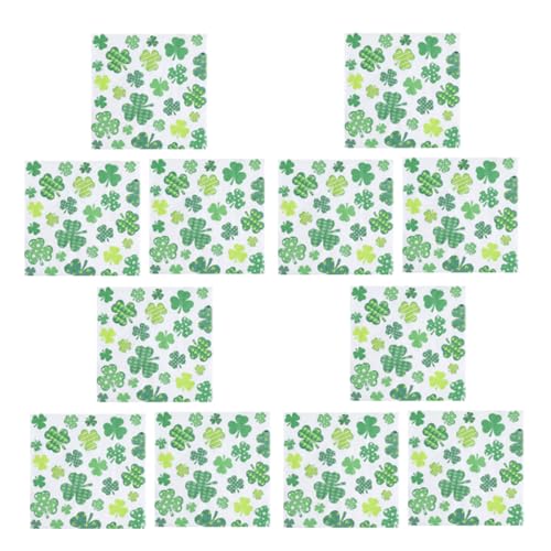 SOESFOUFU Servilletas de Papel Verdes para Día de San Patricio Diseño de Trébol, Suaves y Cómodas, 20 Piezas para Fiestas y Celebraciones Elegantes