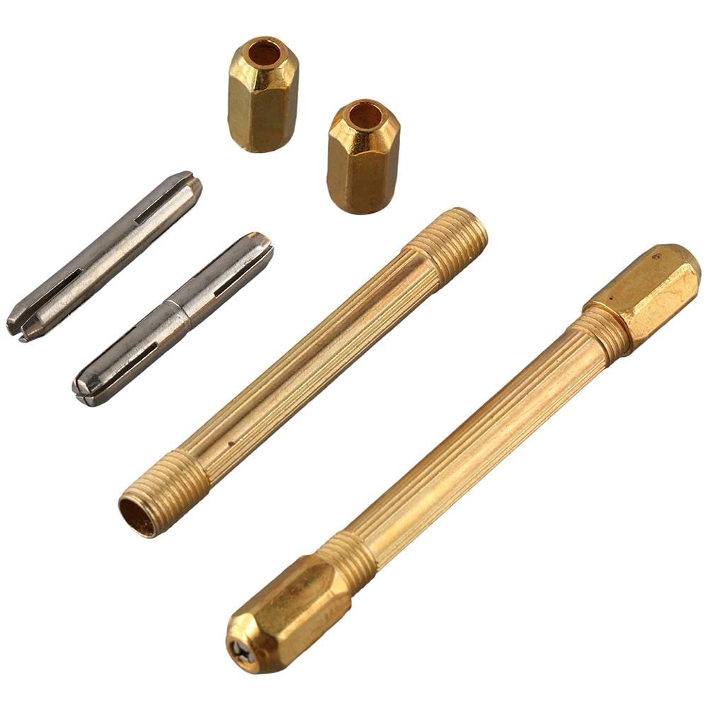 iuniq 4pcs Double Ended Pin Vise, Hand Drill Bits Swivel Head Pin Vise Model Hand Drill for DIY Hairpin Keychain