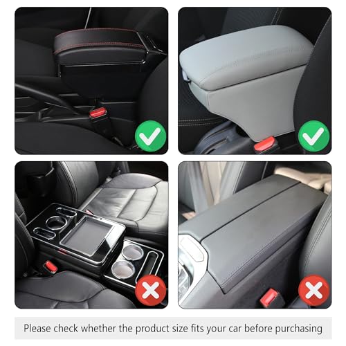 Image of Upgraded Car Armrest Cover, Microfiber Leather Arm Rest for Car Cushion with 2 Pocket Car Organizer, Universal Car Interior Accessories for Cars SUV Trucks (Pink)