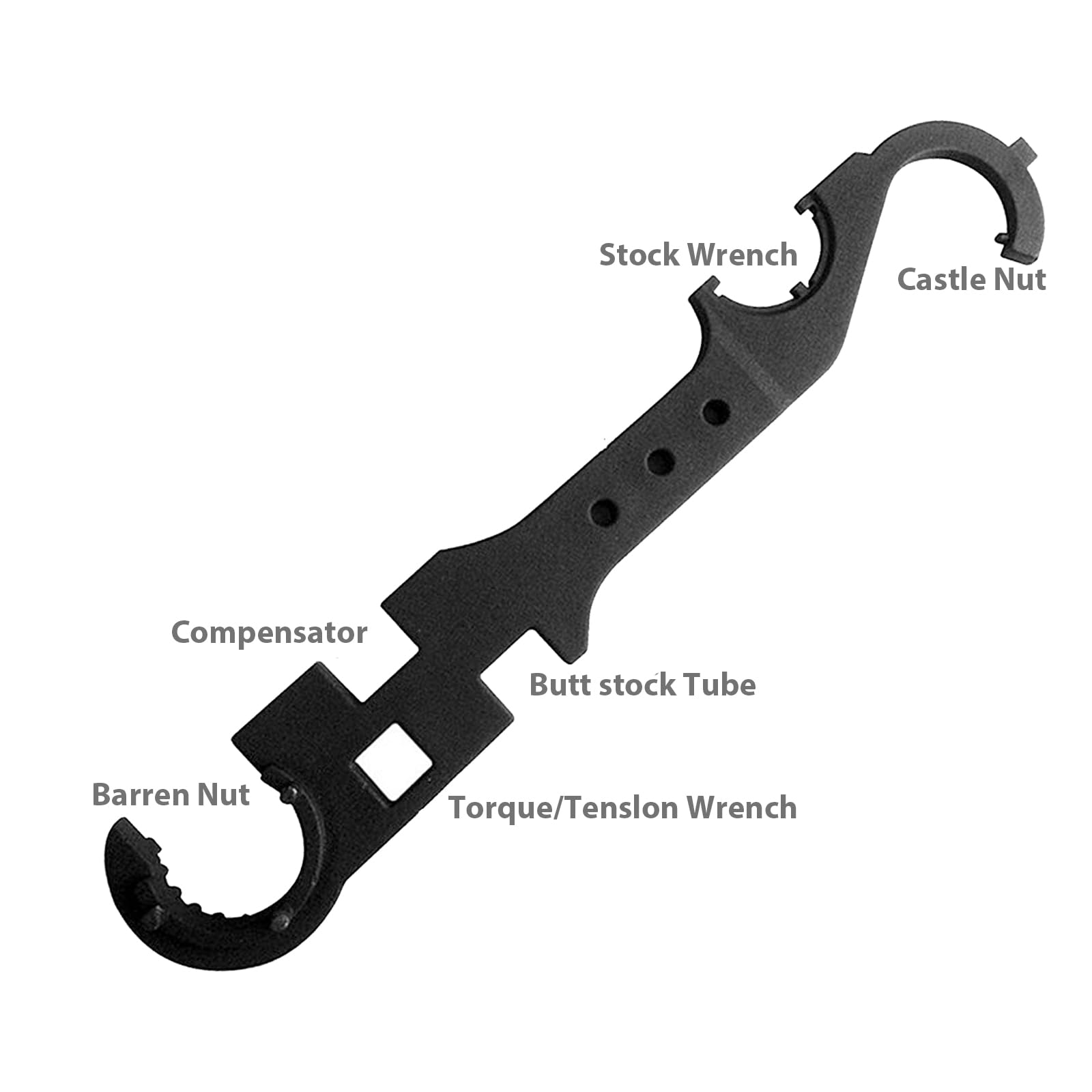 NIYATA AR-15/M4 Steel Armorer's Wrench, for Removal and Installation of AR-15/M16 Barrels, Airsoft Tools for and Hunting 12 inch - Image 3