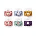 BAKEFY -6 Super Stretchy Soft Knot Headbands with Hair Bows Flower Head Wrap Hair Accessories For Newborn Baby Girls Infant Toddlers Kids gallery image