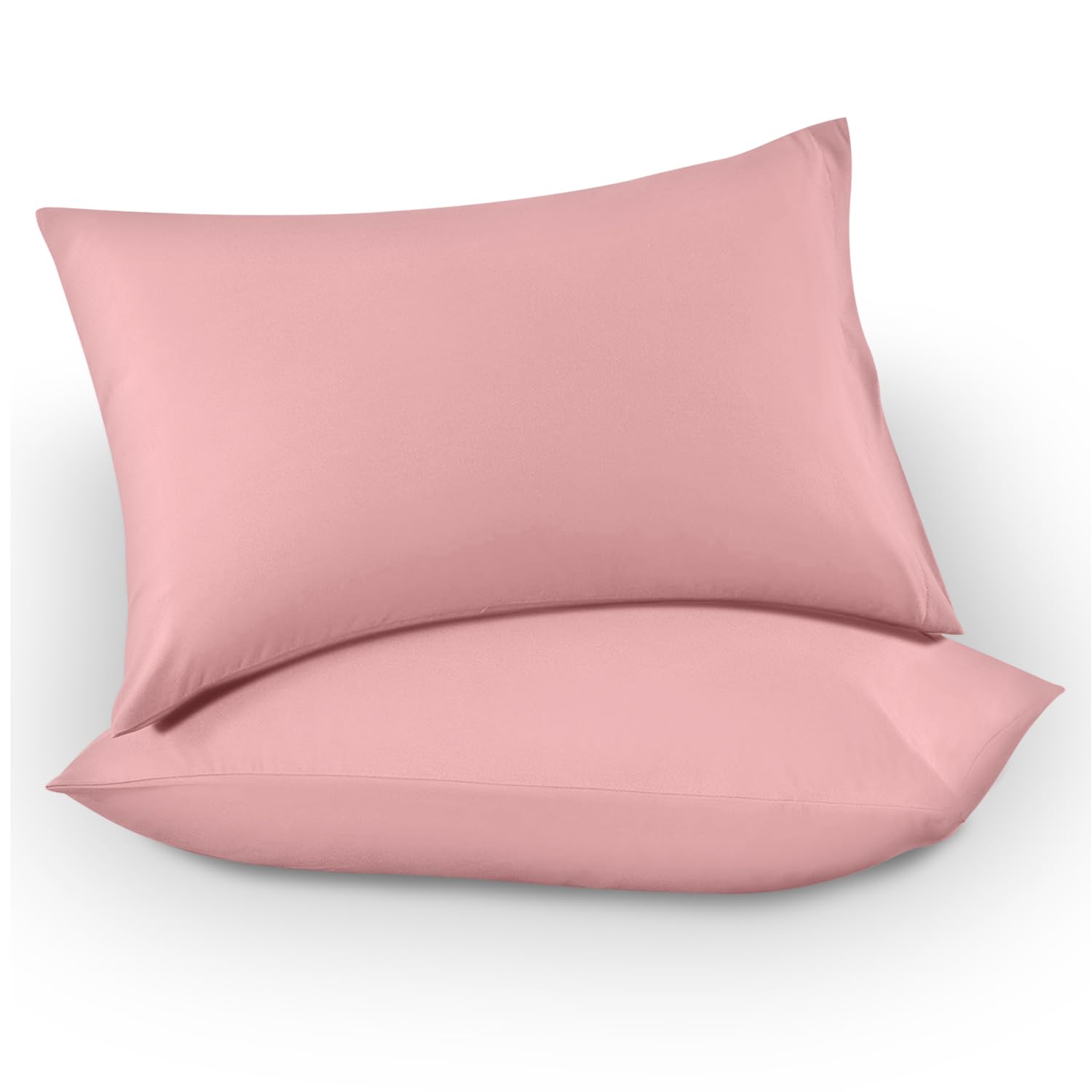"GC GAVENO CAVAILIA Brushed Cotton Pillow Cases - Pack of 2 - Flannel Plain Bedding Flannelette Pillow Cover, Breathable Super Soft Housewife Pillowcases - (50X75 CM), Pink" โ image 1