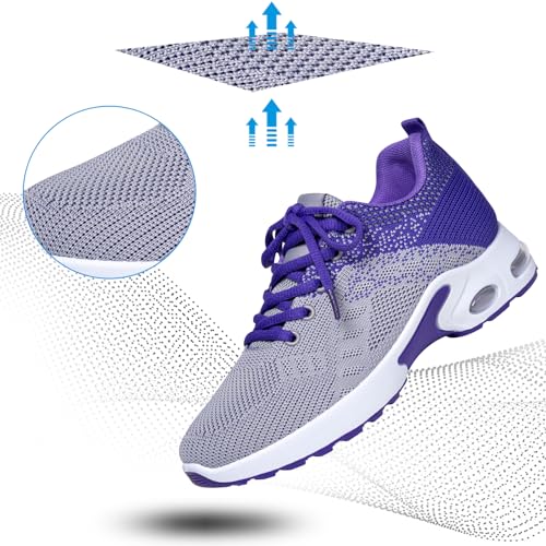 Image of Padgene Womens Sneakers Air Cushion Running Shoes Lightweight Tennis Walking Shoes Mesh Breathable Gym Work Fashion Sneakers Athletic Comfortable Casual