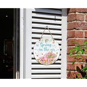 Spring In The Air Wooden Sign For Front Door, Flowers Welcome Home Decor Sign, Butterflies Outdoor Hanging Signs For Housewarming Gifts, Rustic Decor For Farmhouse Front Porch Outside Garden Yard -11 Spring In The Air Wooden Sign For Front Door Flowers Welcome Home Decor Sign Butterflies Outdoor Hanging Signs For Housewarming Gifts Rustic Decor For Farmhouse Front Porch Outside Garden Yard 11