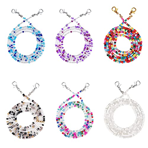 TOYMIS 6 piezas Máscara Soporte, Cadena Collar Rebordear Anteojos Soporte Máscara Correa Extensor Cadena (6 Colores) Cover