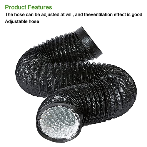 Dryer Vent Hose 6 Inch 8 Feet Flexible Pvc Aluminum Foil Vent Hose Kit With 2 Clamps For Hvac Ventilation Duct Fan Systems (6In-8Ft) #TOP1