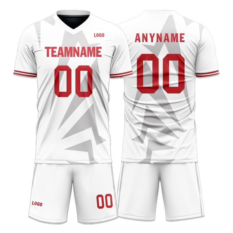 Custom Football Team Jersey Personalised Soccer Kit with Name Number Bespoke Sport Tee Shirts Shorts Teamwear for Euro