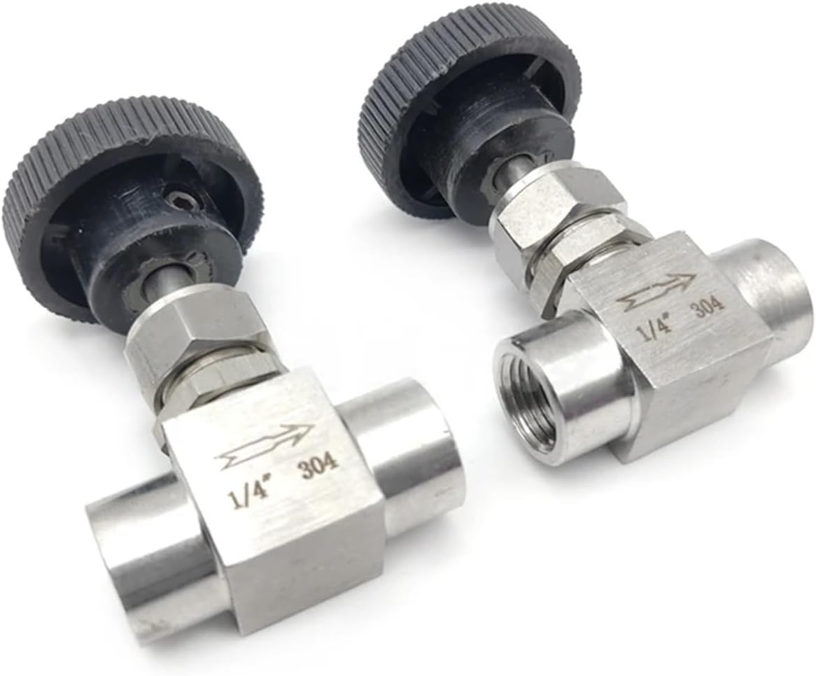 Bulkhead 1/8" 1/4" 3/8" 1/2" BSPT Female Needle Valve Crane 304 Stainless Flow Control Water Gas Oil Propane