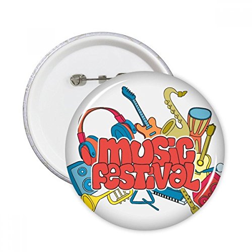 Badge guitare festival de musique bouton décoration vêtement multicolore DIYthinker