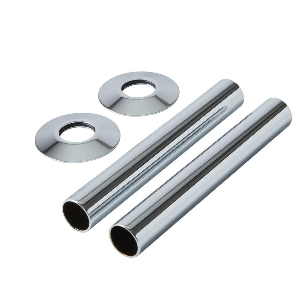 Milano Chrome Radiator Pipe Sleeve Covers and Flanges