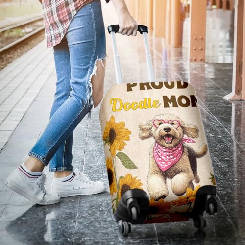 Proud Goldendoodle Mom Happy Mother's Day with Love Travel Luggage Cover Doodle Dog Lover Gifts Idea Suitcase Dust Protective Decor - 020033