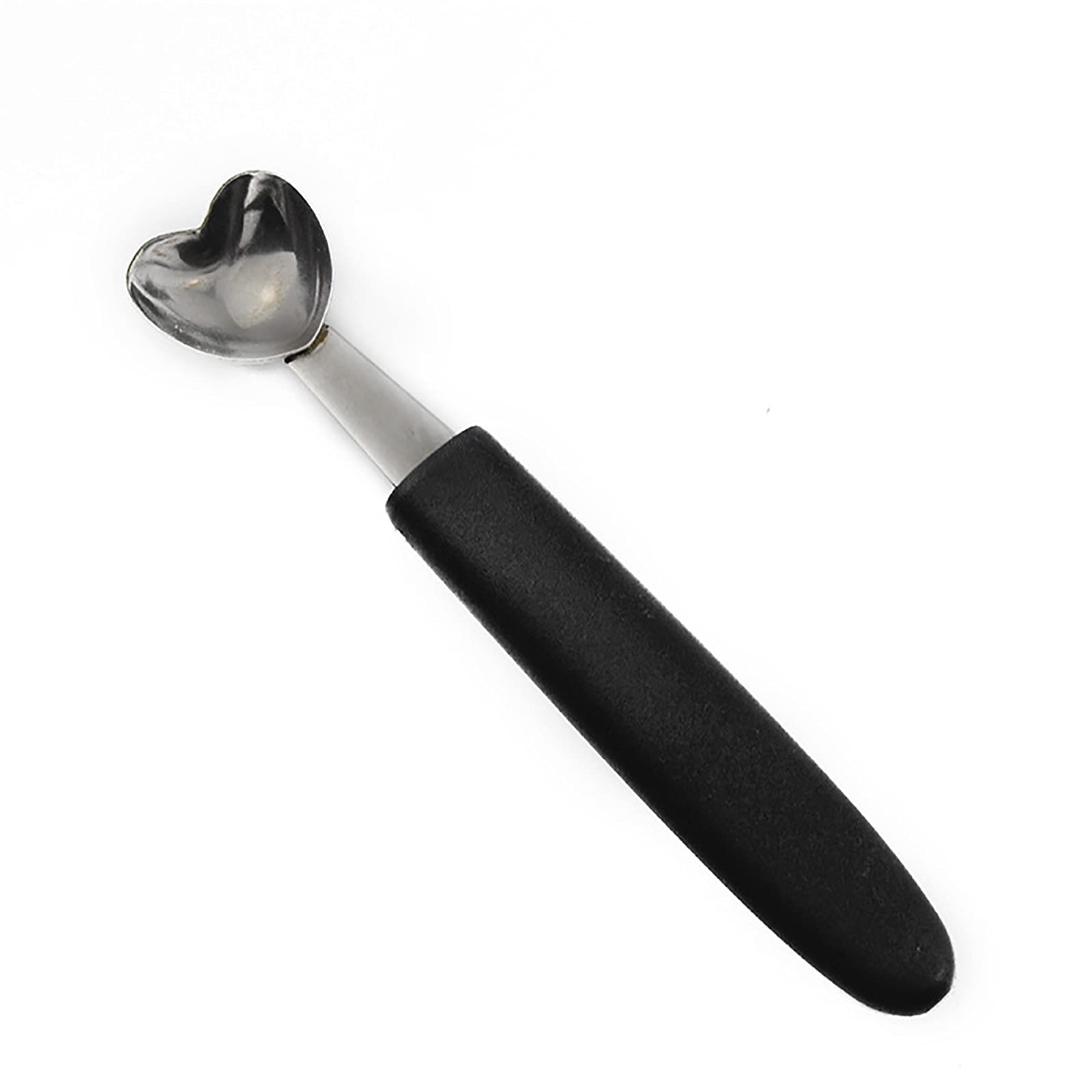 Set di 7 Palette per Scavino per Melone, Scavatrice per Scavino in Acciaio Inossidabile con Manico in Gomma Facile da Impugnare, Paletta per Gelato e Anguria, Gadget da Cucina per Tagliare la(Nero)