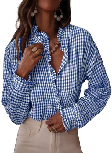 Astylish Women's Casual V Neck Dressy Button Down...