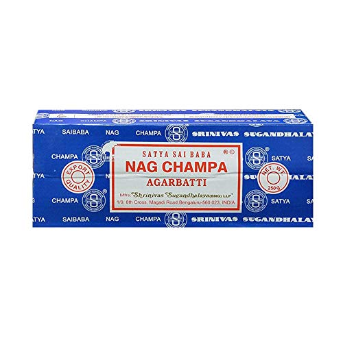 Satya Sai Baba Nag Champa Agarbatti Pack Of 2 Incense Sticks Boxes 250Gms Each Hand Rolled Agarbatti Fine Quality Incense Sticks For Purification, Relaxation, Positivity, Yoga, Meditation #TOP1