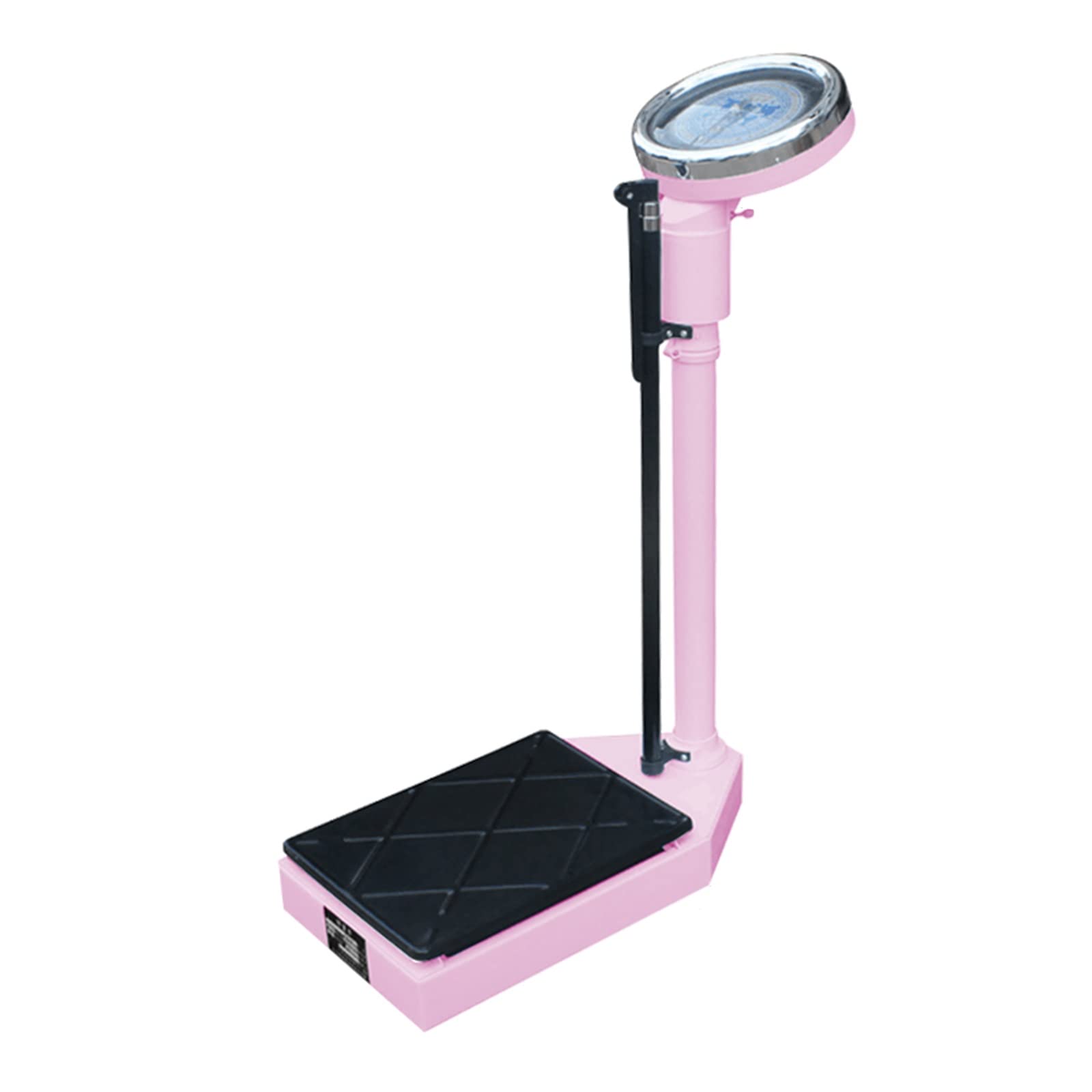 FENOKD Bathroom Scale Mechanical/Mechanical Column Scale,White,Blue,Pink,with Adjustable Height Rod,Oversized Dial,with Easy to Read Measurements, 160kg Capacity