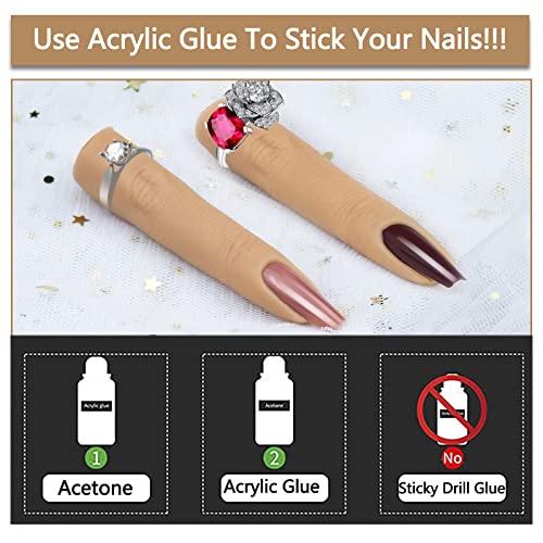 Silicone Practice Fingers For Acrylic Nails, Bendable Nail Training Finger Soft Silicone Fake Finger To Practice Fake Nails, Flexible Nail Practice Fingers Hand For Diy Nails #TOP4