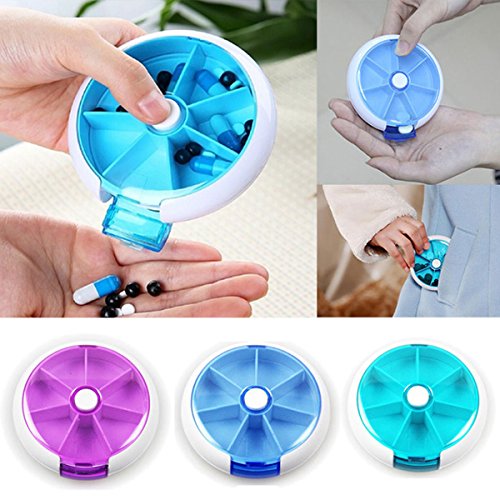 Pill Organizer Weekly,INVODA Pill Case 7 Day 3 Times Medicine Pill Dispenser,Push Button