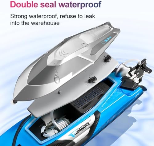 Image of Remote Control Boats for Pools and Lakes, RC Boat 70km /h High Speed Remote Control Racing Boat for Adults and Kids & Pools and Lakes, 2.4 Ghz Fast Electric RC Water Boats