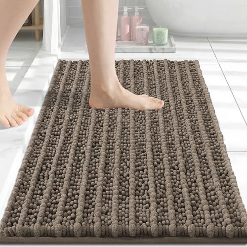 Image of Arotive Luxury Bathroom Ruuner Rugs 30x17, Extra Soft Thick Absorbent Shaggy Chenille Bath Rugs, Machine Wash Dry, Bath Mats for Bathroom Floor, Tub and Shower, Home Decor Accessories, Camel