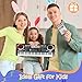 61 Key Piano Keyboard, Beginner Electronic Keyboard for Kids with Teaching Mode, 6 Demo Songs, 16 Tones, Microphone and Power Supply, Kids Piano Keyboard for Birthday Gift/Christmas Gift