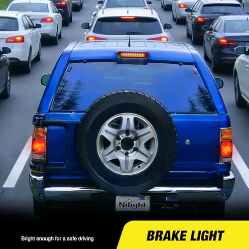 Image of Nilight Third Brake Light Tail High Mount 3rd Stop Lights Smoked Lens Compatible with Honda Passport 1994 1995 1996 1997 Van SUV Rear Center Cab Lamp