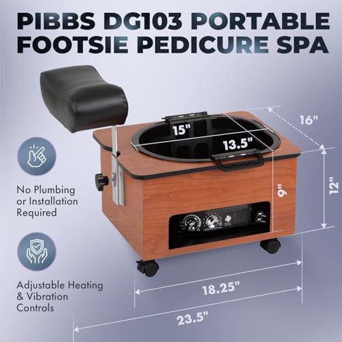 Pibbs DG103 spa portátil para pedicure con reposapiés ajustable miniatura 2